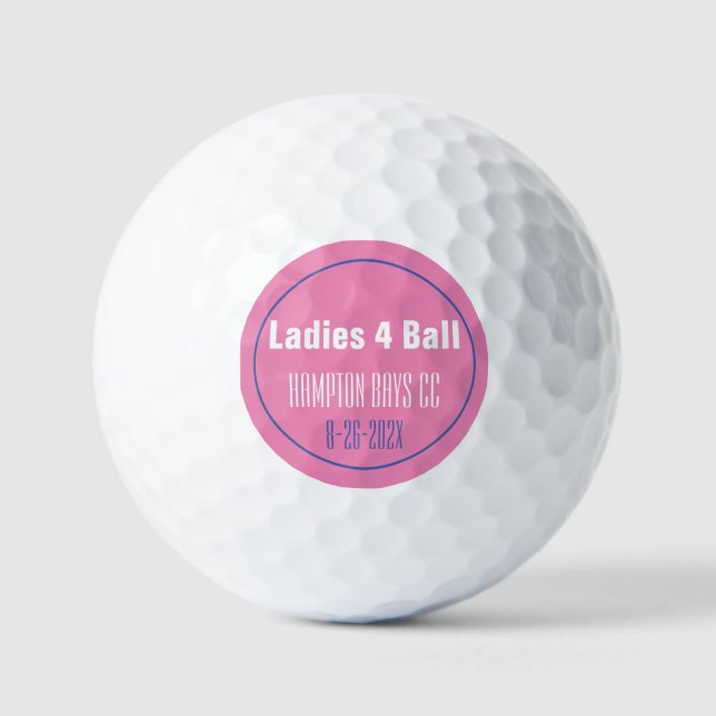 Ladies League Tournament Souvenir Golf Ball (Front)