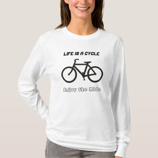 Ladies' long sleeve T-shirt, "Life is a Cycle" T-Shirt