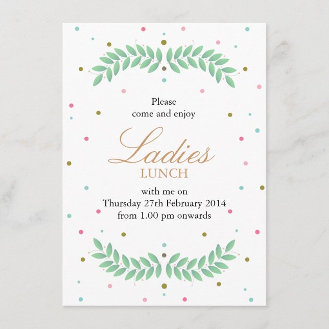 Ladies Lunch Menu (Front)