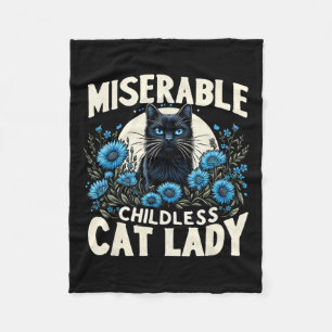 Ladies Miserable Childless Cat Lady Us Election Da Fleece Blanket