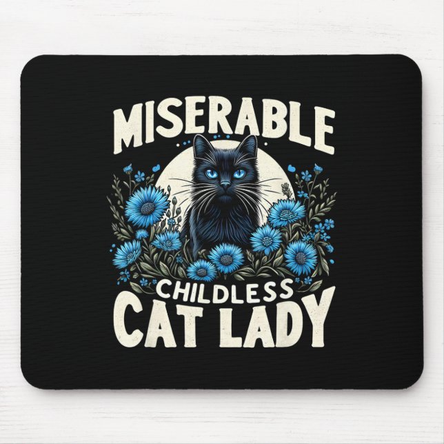 Ladies Miserable Childless Cat Lady Us Election Da Mouse Pad (Front)
