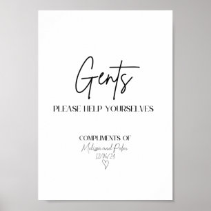 Ladies Modern Wedding Bathroom Basket Sign