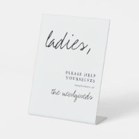 Ladies Modern Wedding Bathroom Basket Sign