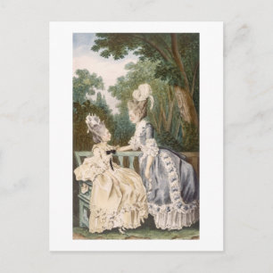 Ladies' Morning Dress, 1771 (colour engraving) Postcard