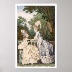 Ladies' Morning Dress, 1771 (colour engraving) Poster