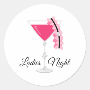 Ladies Night Classic Round Sticker
