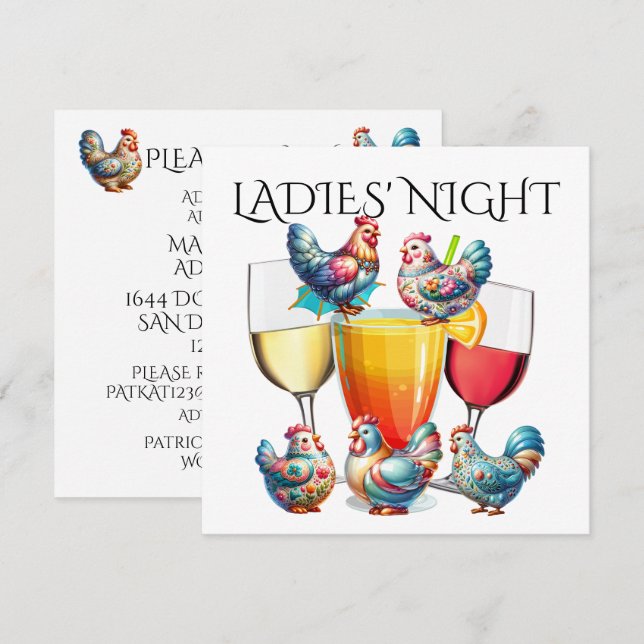 LADIES' NIGHT, etc. Invitation (Front/Back)