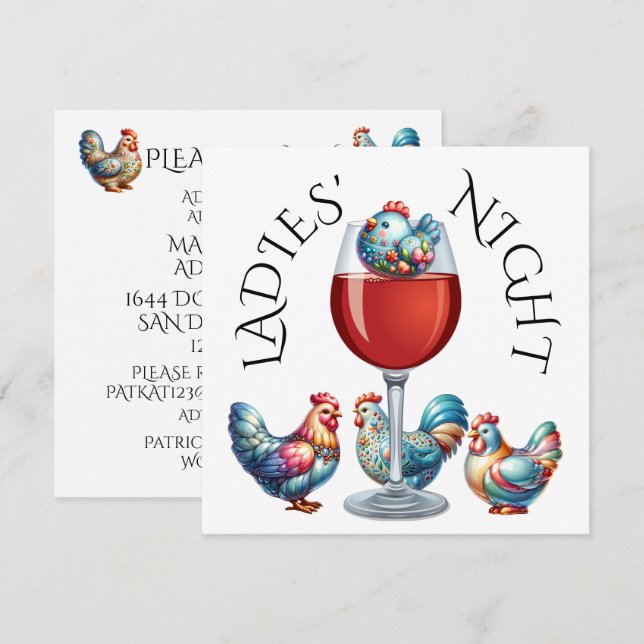 LADIES' NIGHT, etc. Invitation (Front/Back)