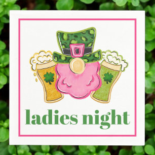 Ladies Night Leprechaun Beer St Patrick's Day Napkin