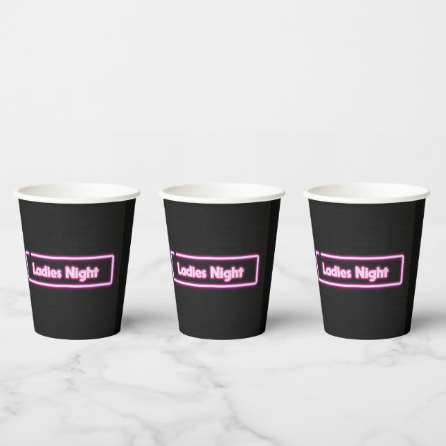 Ladies Night Neon LED Sign    Paper Cups (Multi)