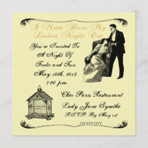 Ladies Night Out  With Bird Cage Invitation