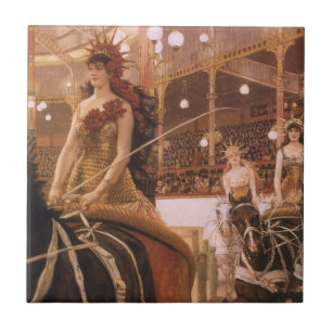 Ladies of the Cars (aka Circus) by James Tissot Ceramic Tile