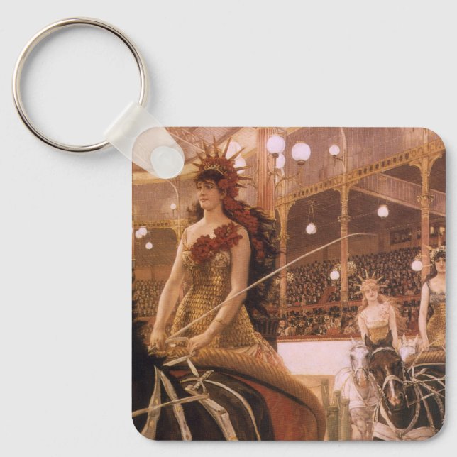 Ladies of the Cars (aka Circus) by James Tissot Key Ring (Front)