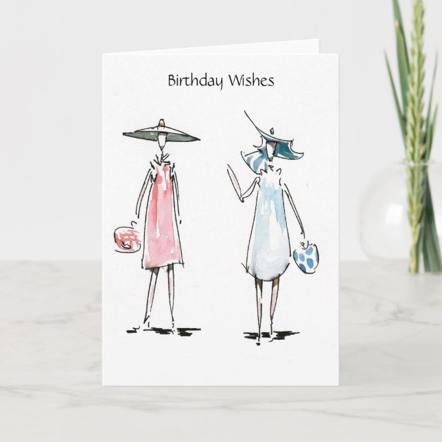 Ladies off to Lunch Birthday Wishes Card (Front)