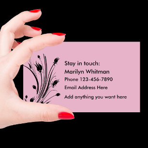 Ladies Personal Contact Cards