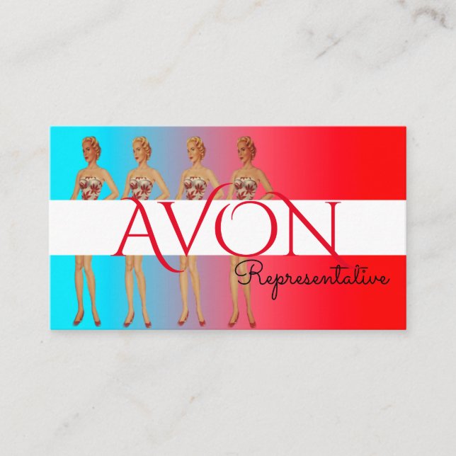  Ladies Personalised Avon Business Card (Front)