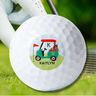 Ladies Personalised Golf Cart Clubs Name Golf Balls