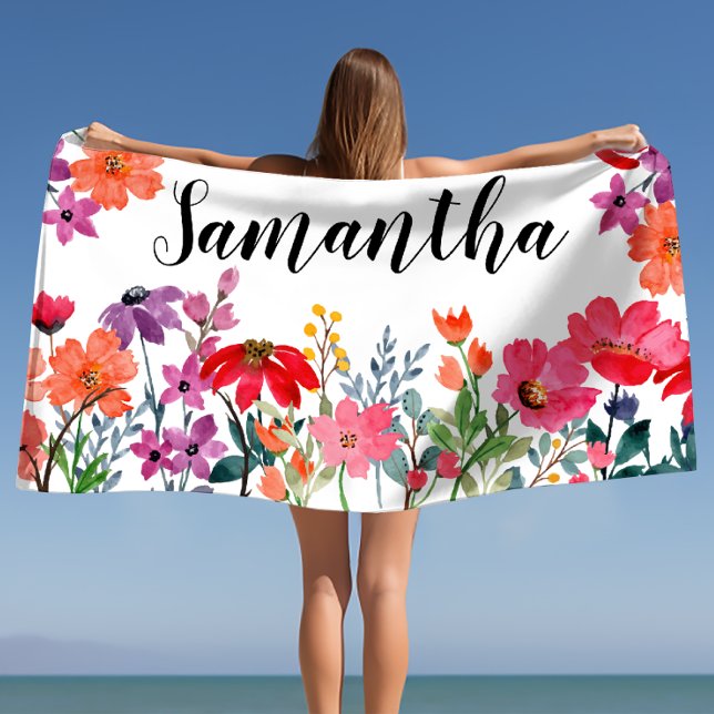 Ladies Personalised Name Girl  Beach Towel (Ladies Personalized Name Girl Beach Towel)