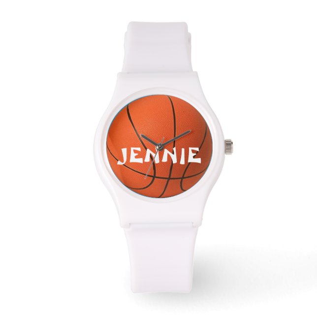 Ladies Personalised Sporty Basketball Watch (Front)