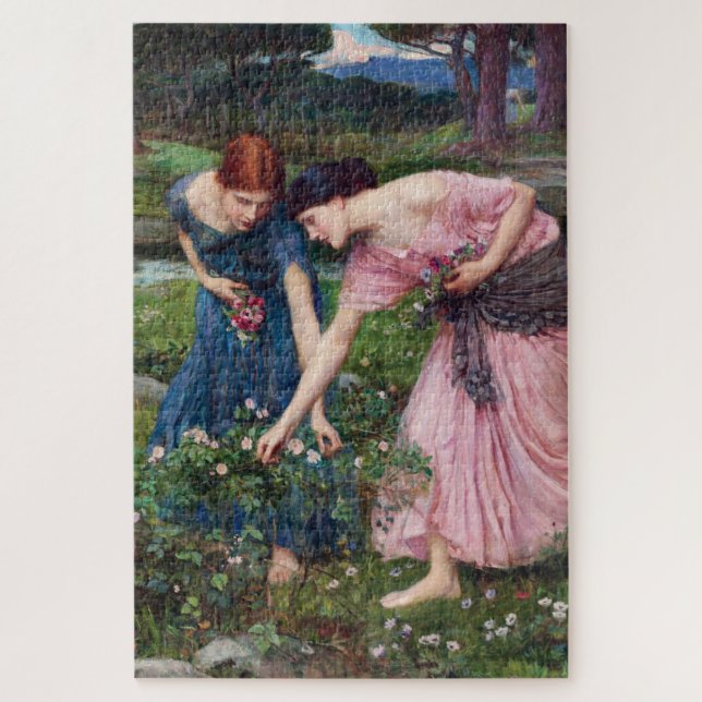 Ladies Picking Roses, John William Waterhouse Jigsaw Puzzle (Vertical)