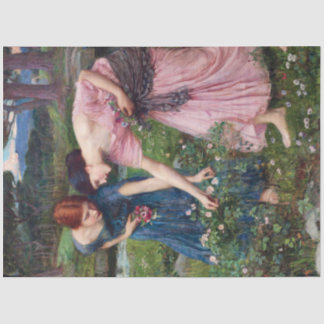 Ladies Picking Roses, John William Waterhouse Tissue Paper