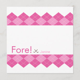 Ladies Pink Golf Argyle Invitation