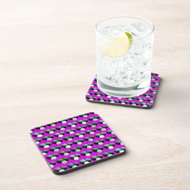 Ladies Pink Lawn Bowls Pattern, Coaster (Right Side)