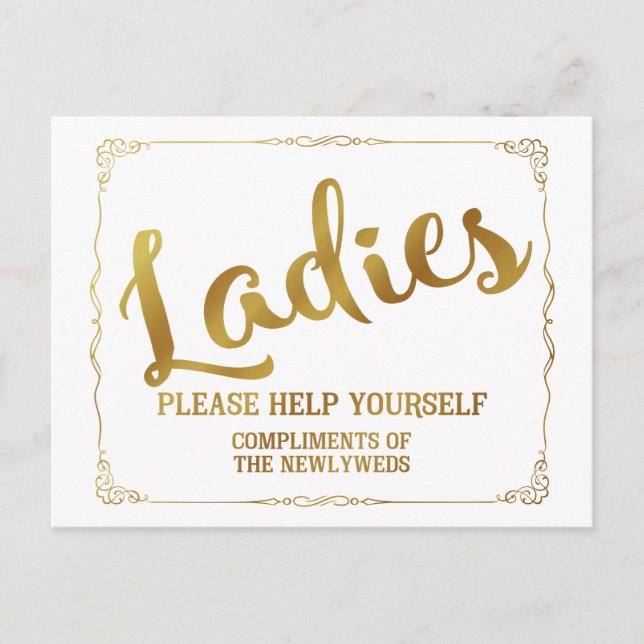 Ladies please help yourself compliments postcard (Front)