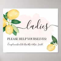 Ladies Powder Room Wedding Reception Lemons Pink