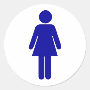 Ladies Restroom or Bathroom Sign Classic Round Sticker