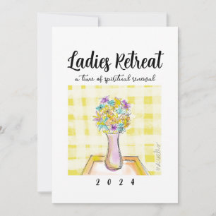 Ladies Retreat design with Flowers on a Table Invitation
