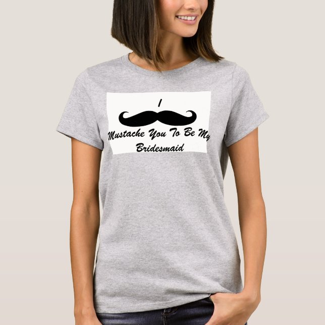 Ladies Ringer TShirt Moustache Bridesmaid (Front)