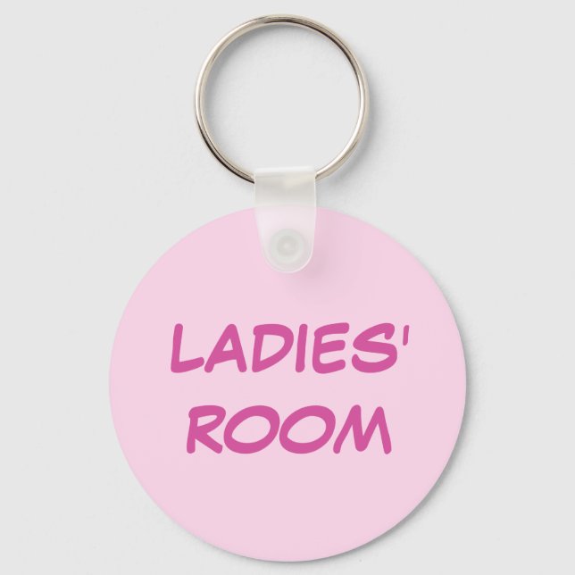Ladies room pink keychain (Front)