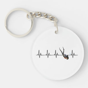 Ladies SCUBA Diving Heartbeat Key Ring