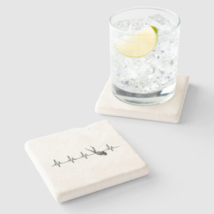 Ladies SCUBA Diving Heartbeat Stone Coaster