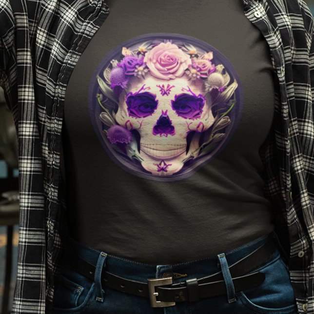 Ladies Skull T-Shirt - Candy Skull Day of The Dead (Creator Uploaded)
