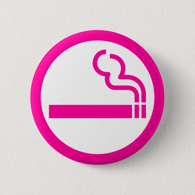 Ladies Smoking Area 喫煙女性 Japanese Sign 6 Cm Round Badge (Front)