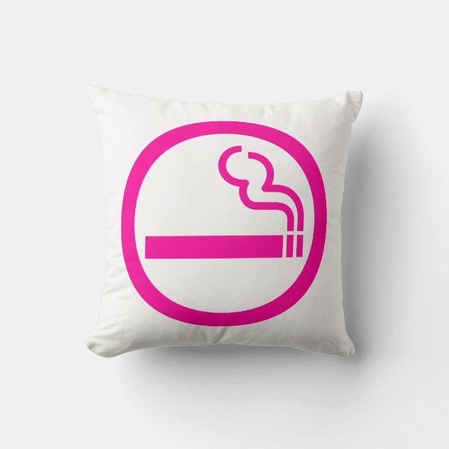 Ladies Smoking Area 喫煙女性 Japanese Sign Cushion (Front)