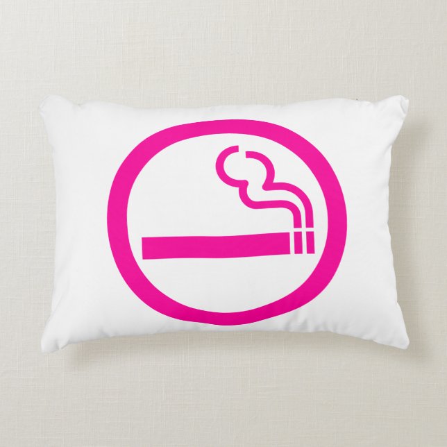 Ladies Smoking Area 喫煙女性 Japanese Sign Decorative Cushion (Front)