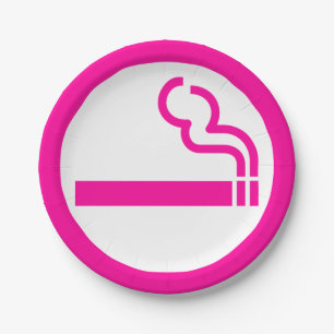 Ladies Smoking Area 喫煙女性 Japanese Sign Paper Plate