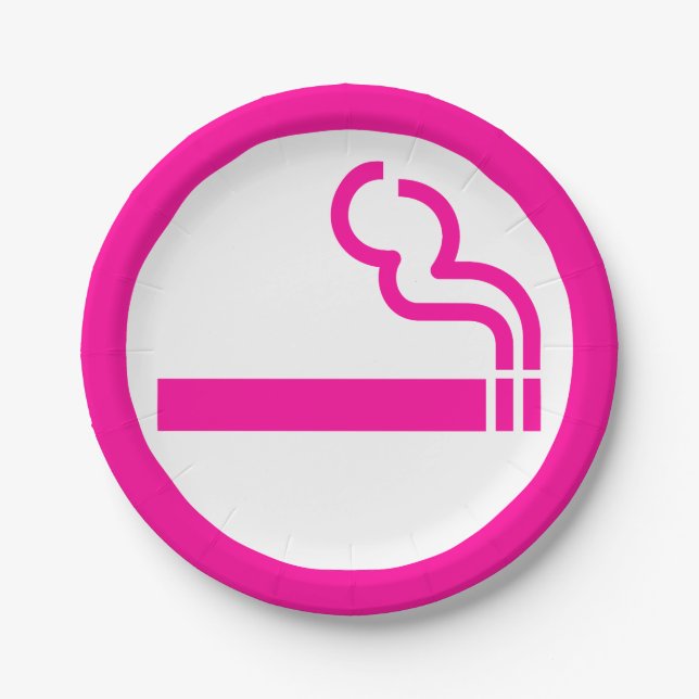 Ladies Smoking Area 喫煙女性 Japanese Sign Paper Plate (Front)
