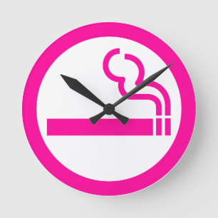 Ladies Smoking Area 喫煙女性 Japanese Sign Round Clock