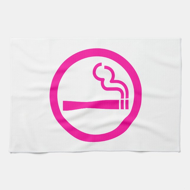 Ladies Smoking Area 喫煙女性 Japanese Sign Tea Towel (Horizontal)