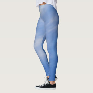 Ladies Sporty Chic Active Wear Blue Sky Leggings