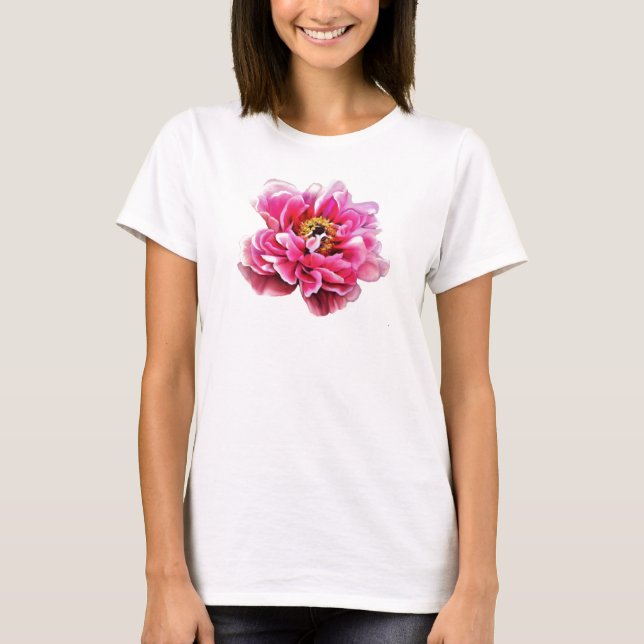Ladies Tee Pink Peony (Front)