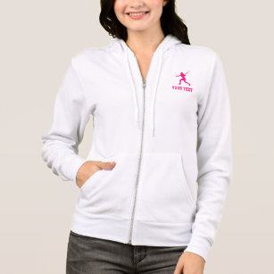 Ladies tennis hoodie with logo and custom text