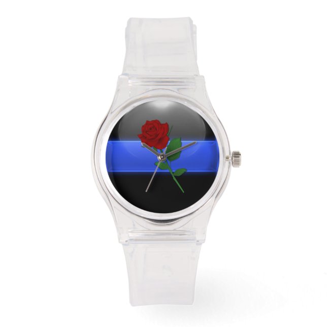 Ladies Thin Blue Line Police Tribute Watch (Front)