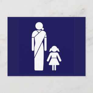 Ladies' Toilet Sign, India Postcard