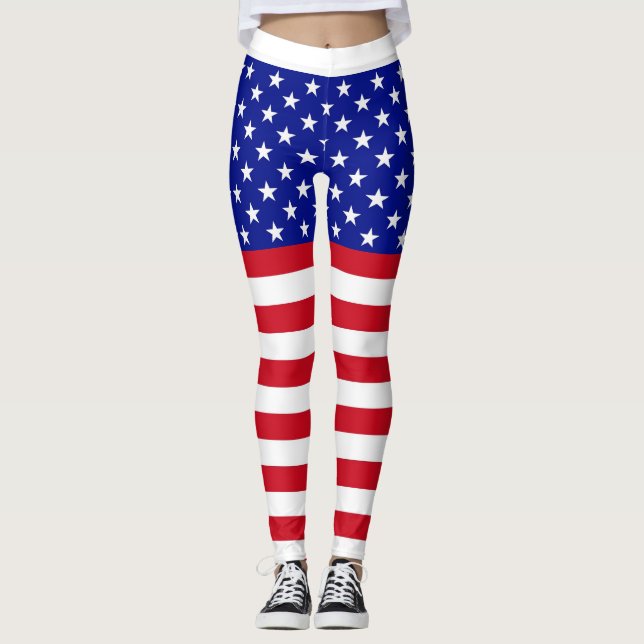 Ladies USA Flag Leggings (Front)