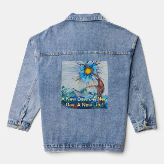 Ladies Vibrant Vision Print Denim Jasje Jacket